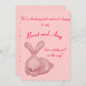 Invitation Baby shower des couples de filles roses simples (Devant / Derrière)