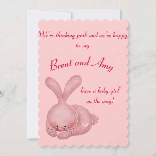 Invitation Baby shower des couples de filles roses simples (Devant)