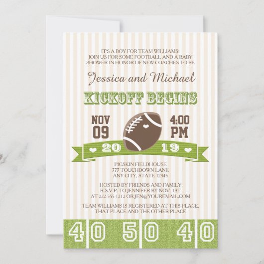 INVITATION BABY SHOWER DES COUPLES DE FOOTBALL (Devant)