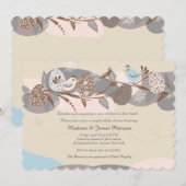 Invitation Baby shower des couples de poules de Pâ (Devant / Derrière)