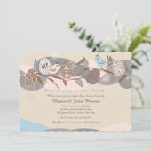Invitation Baby shower des couples de poules de Pâ (Debout devant)