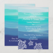 Invitation Baby shower des couples de tortues de mer de Honu (Devant / Derrière)