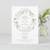 Invitation Baby shower des couples d'huile d'or de Garland ve (Debout devant)