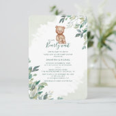 Invitation Baby shower des couples d'oreilles Eucalyptus (Debout devant)