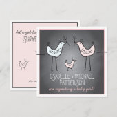 Invitation Baby shower des couples en damier moderne (Devant / Derrière)