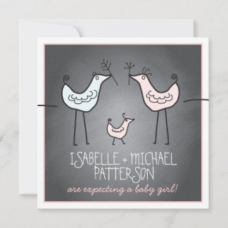Invitation Baby shower des couples en damier moderne
