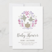 Invitation Baby shower des couples filles Cercle aux oiseaux  (Devant)