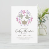 Invitation Baby shower des couples filles Cercle aux oiseaux  (Debout devant)