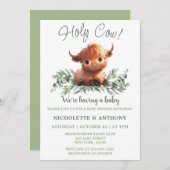 INVITATION BABY SHOWER DES COUPLES MODERNES DE HOW HIGHLAND (Devant / Derrière)