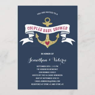Invitation Baby shower des couples nautiques