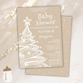 Invitation Baby shower des couples neutres beige de Noël