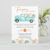 Invitation Baby shower des couples neutres Citrouilles (Debout devant)
