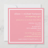 Invitation Baby shower des couples roses doux (Dos)