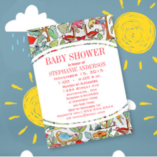 Invitation Baby shower des créatures forestières neutres selo