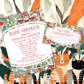 Invitation Baby shower des créatures forestières neutres selo