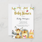 Invitation Baby shower des créatures rustiques des bois (Devant)