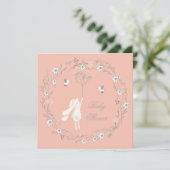 Invitation Baby shower des Dandelions de la couronne de fleur (Debout devant)
