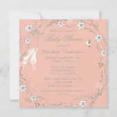 Invitation Baby shower des Dandelions de la couronne de fleur (Dos)