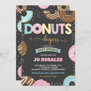 Invitation Baby shower des donuts et des plongeurs Saupoudrer