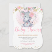 Invitation Baby shower des éléphants (Devant)
