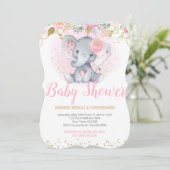 Invitation Baby shower des éléphants (Debout devant)
