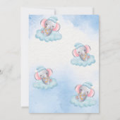Invitation Baby shower des éléphants endormis (Dos)