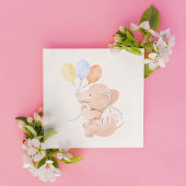 Invitation Baby shower des Eléphants mignons