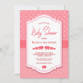Invitation Baby shower des éléphants roses (Devant)