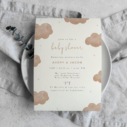 Invitation Baby shower des étoiles de Boho Nuds neutres selon