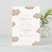 Invitation Baby shower des étoiles de Boho Nuds neutres selon (Debout devant)