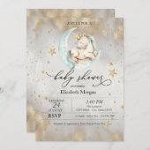 Invitation Baby shower des étoiles de la lune céleste de Unic (Devant / Derrière)