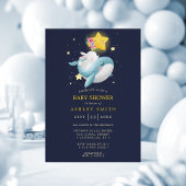Invitation Baby shower des étoiles de la marine baleine et la