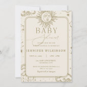 Invitation Baby shower des étoiles de lune mystique de la mag (Devant)