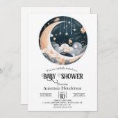 Invitation Baby shower des étoiles de Nebula (Devant / Derrière)