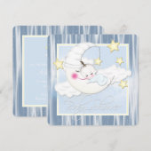 Invitation Baby shower des étoiles et de la lune (Devant / Derrière)