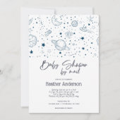 Invitation Baby shower des étoiles spatiales par courrier (Devant)