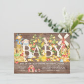 Invitation Baby shower des fermiers mignons (Debout devant)