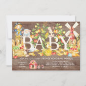 Invitation Baby shower des fermiers mignons (Devant)