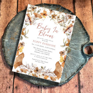 Invitation Baby shower des feuilles d'automne