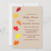 Invitation Baby shower des feuilles d'automne (Devant)