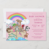 Invitation Baby shower des filles d'Arche de Noah (Devant)