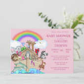 Invitation Baby shower des filles d'Arche de Noah (Debout devant)