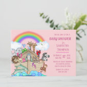 Invitation Baby shower des filles d'Arche de Noah (Debout devant)