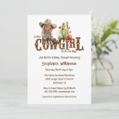 Invitation Baby shower des filles de cactus du désert de cowg (Debout devant)