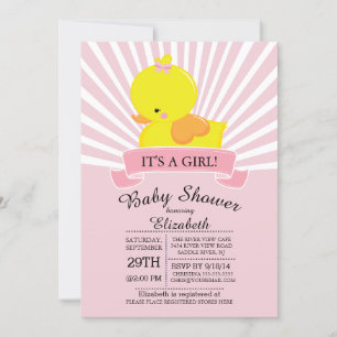 Invitation Baby shower des filles de canard en cao