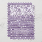 Invitation Baby shower des filles de dentelle rust (Devant / Derrière)