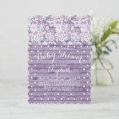 Invitation Baby shower des filles de dentelle rust (Debout devant)