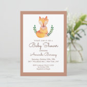 Invitation Baby shower des filles de Fox de bois (Debout devant)