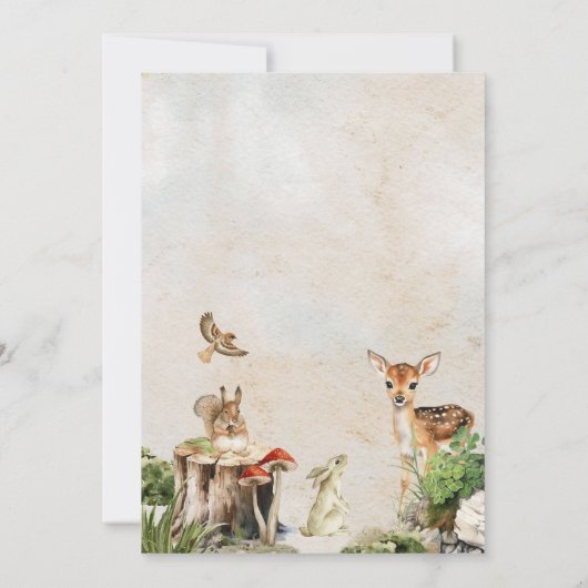 Invitation Baby shower des filles de la forêt (Dos)