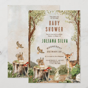 Invitation Baby shower des filles de la forêt